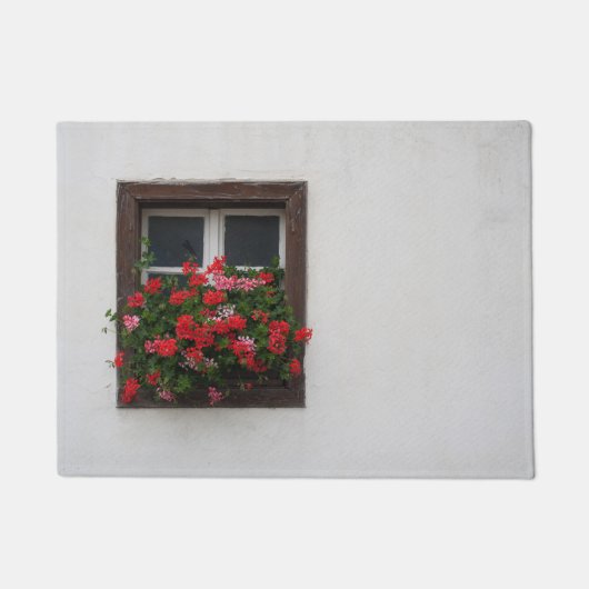 Rode en roze pelargonium deurmat (Voorkant)