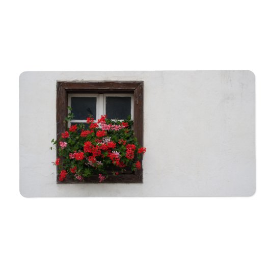 Rode en roze pelargonium etiket (Voorkant)