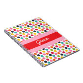 Rode en roze Polka Dot gepersonaliseerde notitiebo Notitieboek (Rechterzijde)