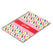 Rode en roze Polka Dot gepersonaliseerde notitiebo Notitieboek (Linkerzijde)