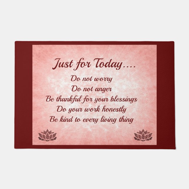 Rode en roze Reiki principes Deurmat (Voorkant)