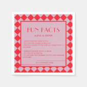 Rode en Roze Retro Bold Leuke Feiten Trouwen Servet (Voorkant)