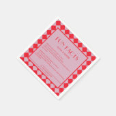 Rode en Roze Retro Bold Leuke Feiten Trouwen Servet (Hoek)