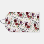 Rode en Roze Roos Bloemrijke Bruidsdouche Cadeaulabel (Achterkant Horizontaal)
