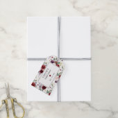 Rode en Roze Roos Bloemrijke Bruidsdouche Cadeaulabel (Met Touw)
