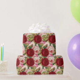 Rode en Roze Roos Decoupage Ambacht of Cadeaupapier