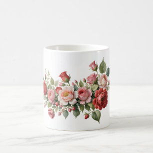 Rode en roze rooszwaai koffiemok