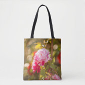 Rode en roze roze bloemen tote bag (Voorkant)