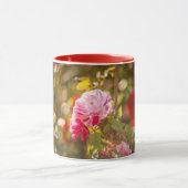 Rode en roze roze roze bloemen mok (Midden)