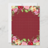 Rode en Roze Rozen Bloemige Moslim Bruiloft Kaart (Achterkant)