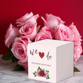 Rode en Roze Rozen Bruiloft Bedankdoosjes
