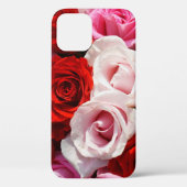 Rode en Roze Rozen iPhone 12 Hoesje (Achterkant)