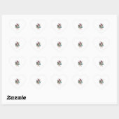 Rode en roze rozen met een strik  hart sticker (Vel)