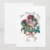 Rode en roze rozen met een strik kaart (Voorkant / Achterkant)