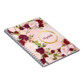 Rode en Roze Rozen met Gouden Cirkel Persoonlijk g Notitieboek (Rechterzijde)