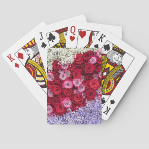 Rode en Roze Rozen met Kleurrijke Gypsophila Pokerkaarten