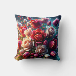 Rode en roze rozen met regendruppels kussen