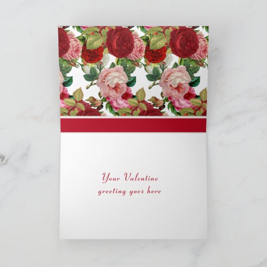  rode en roze rozen / Valentijnsdag Kaart (Binnen)