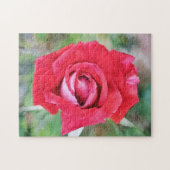 Rode en Roze Rozenbloem Bloemen Kunstpuzzel Legpuzzel (Horizontaal)