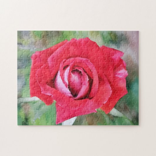 Rode en Roze Rozenbloem Bloemen Kunstpuzzel Legpuzzel (Horizontaal)