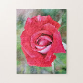 Rode en Roze Rozenbloem Bloemen Kunstpuzzel Legpuzzel (Verticaal)