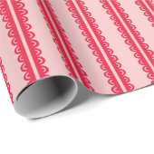 Rode en roze ruffle streep cadeaupapier (Rol Hoek)