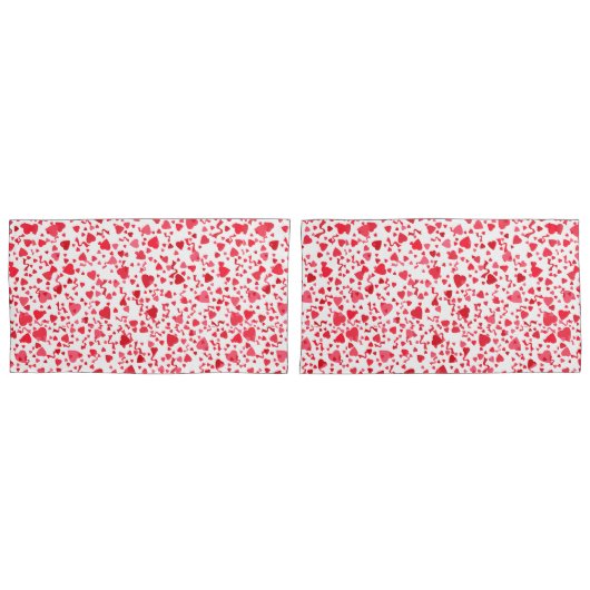 Rode en roze Schattigee Confetti Hearts Pattern Kussensloop (Voorkant-Set)