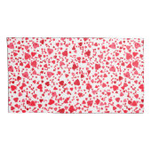 Rode en roze Schattigee Confetti Hearts Pattern Kussensloop (Achterkant-Rechts)