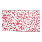 Rode en roze Schattigee Confetti Hearts Pattern Kussensloop (Achterkant-Links)