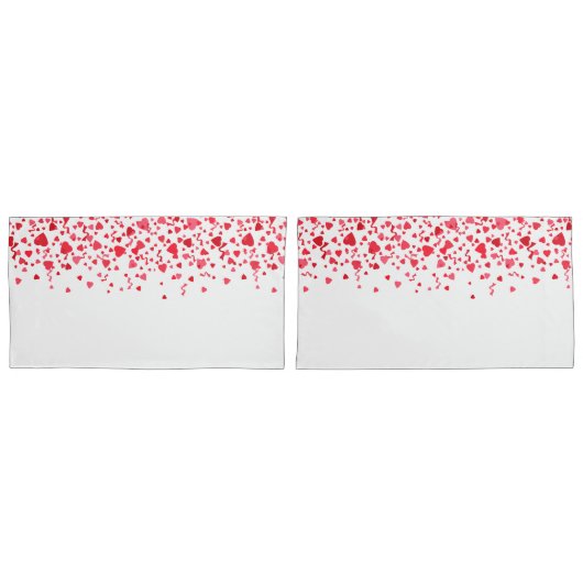 Rode en roze Schattigee Confetti Hearts Pattern Kussensloop (Voorkant-Set)