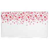 Rode en roze Schattigee Confetti Hearts Pattern Kussensloop (Voorkant-Links)