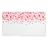 Rode en roze Schattigee Confetti Hearts Pattern Kussensloop (Achterkant-Links)