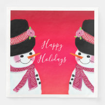 Rode en roze sneeuwpop