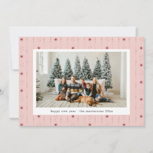 Rode en roze sterren behang foto kerstkaart