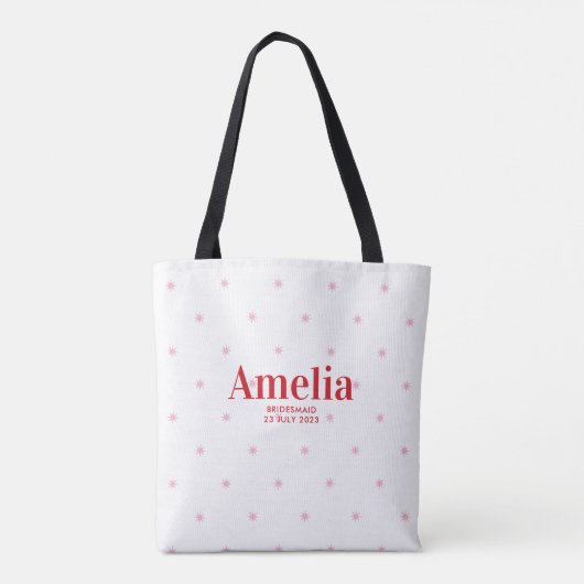  rode en roze sterren Bridesmaid-voorstel Gift Tote Bag (Achterkant)