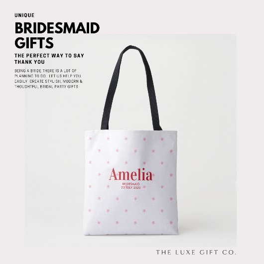  rode en roze sterren Bridesmaid-voorstel Gift Tote Bag