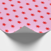 Rode en Roze sterren Valentijn's Day Cadeaupapier (Hoek)