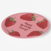 Rode en Roze Strawberry Custom Party Papieren Bordje (Gekanteld)