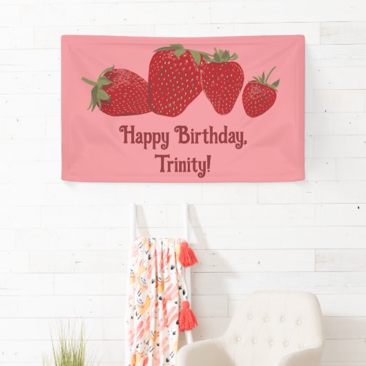 Rode en Roze Strawberry Custom Party Spandoek (Insitu)