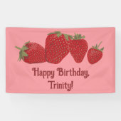 Rode en Roze Strawberry Custom Party Spandoek (Horizontaal)