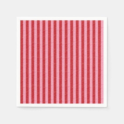 Rode en roze strepen servet (Voorkant)