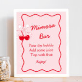 Rode en Roze Strik Bruidsdouche Mimosa Bar Poster