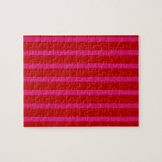 Rode en roze stripes Jigzaag Puzzle Legpuzzel (Horizontaal)