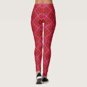 Rode en roze tartan broek  leggings (Achterkant)