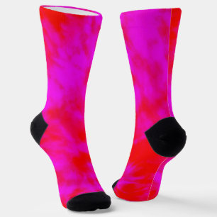 Rode en roze Tie Dye, Crew-sokken Sokken