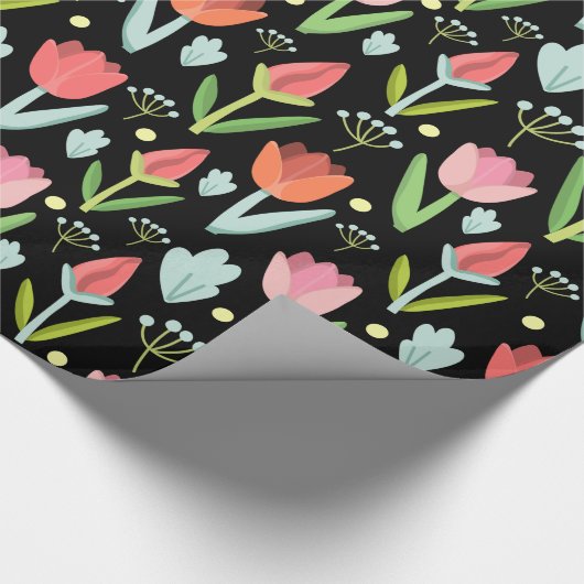 Rode en roze tulpen cadeaupapier (Hoek)