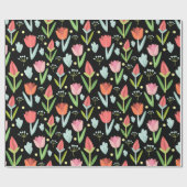 Rode en roze tulpen cadeaupapier (Vlak)