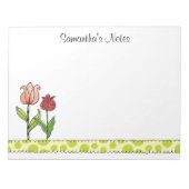 Rode en Roze Tulpen Gepersonaliseerd 11 x 8,5 Notitieblok (Voorkant)