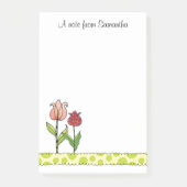 Rode en Roze Tulpen Gepersonaliseerd 4 x 6 Post-it® Notes (Voorkant)