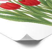 Rode en Roze Tulpenschildering Bloemige Muurkunst  Poster (Hoek)